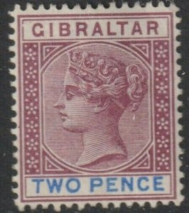 Gibraltar Sc# 13 QV 1898 MNG 2 pence issue CV $30.00