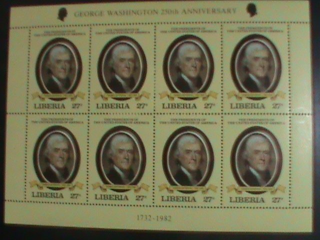 LIBERIA: 1981-SC#907 AMERICAN PRESIDENT -THOMAS JEFFERSON ,MINT-FULL SHEET