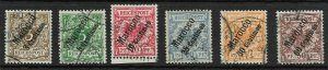 GERMAN P.O.'s IN MOROCCO SG1/6 1899 OVERPRINTS ON GERMANY USED