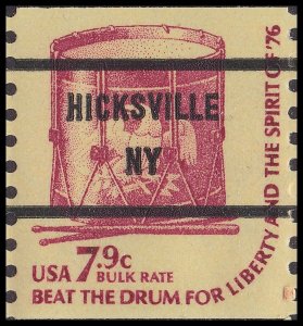 US 1615a Drum 7.9c bulk rate precanceled Hicksville NY coil single MNH 1976