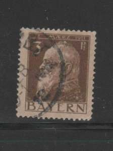 BAVARIA #77    1911   3pf   PRINCE REGENT LUITPOLD      F-VF  USED