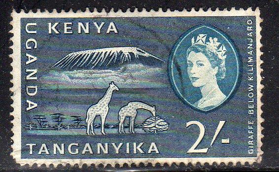 KUT 131 - Used - Mt Kilimanjaro / Giraffes (cv $0.55)