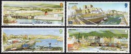 Isle of Man 519-522,MNH.Michel 517-520. GENOVA-1992.Manx Harbors.Ships.