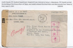 Laurel, Miss to Philippines POW Camp #1 Cabanatuan 1943 Censored (C5117)