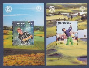 MOLDOVA - GAGAUZIA -  two MNH S/S -Sports, Golf, Rotary, Lions Club