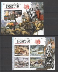 O0621 2016 Sao Tome & Principe History War Wwii Battle Of Moscow Bl+Kb Mnh