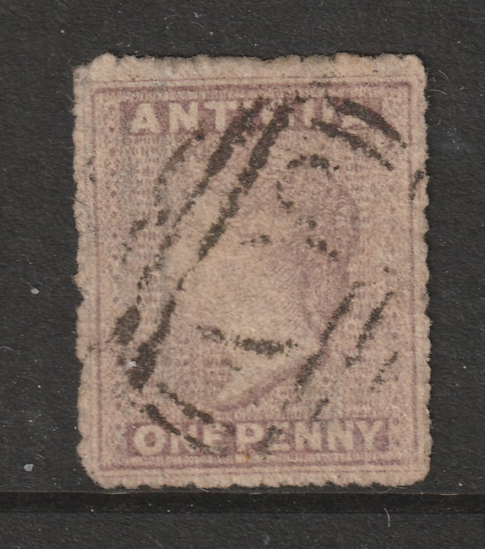 Antigua a used 1d dull rose QV from 1863