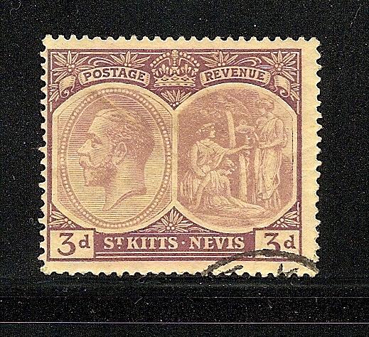 St Kitts-Nevis 1920-22 S.C. # 29 used