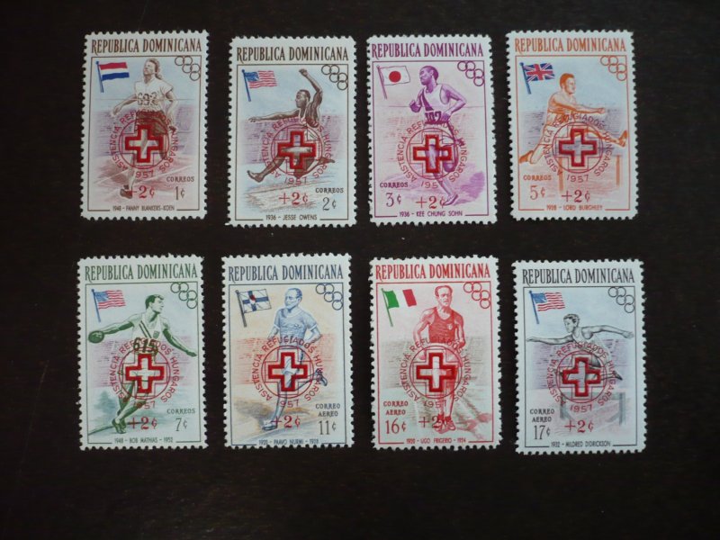 Stamps - Dominican Republic- Scott#B1-B5,CB1-CB3 - Mint Never Hinged Overprinted