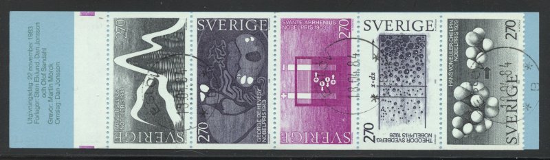 Sweden Scott 1482a Used Complete Booklet - 1983 Nobel Prizes - SCV $8.50