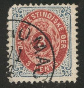 Danish West Indies DWI  Scott 17 used Faulty CV$17.50