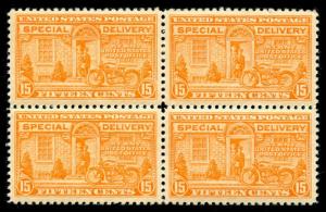 momen: US Stamps #E13 Mint OG NH Block of 4 VF