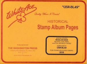 WHITE ACE 2018 US Regular Issue Blocks Album Supplement USR-BL49 - NEW!