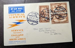 1932 Egypt Airmail First Flight Cover FFC Alexandria to Capetown South Africa