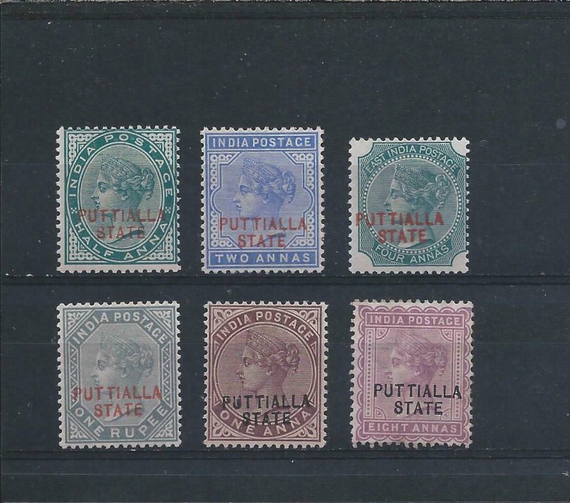 PATIALA 1885 SET OF SIX MM SG 7/12 CAT £150