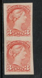 Canada #41b Very Fine Mint Imperf Pair Unused (No Gum) As Issued