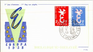 Belgium, Worldwide First Day Cover, Europa