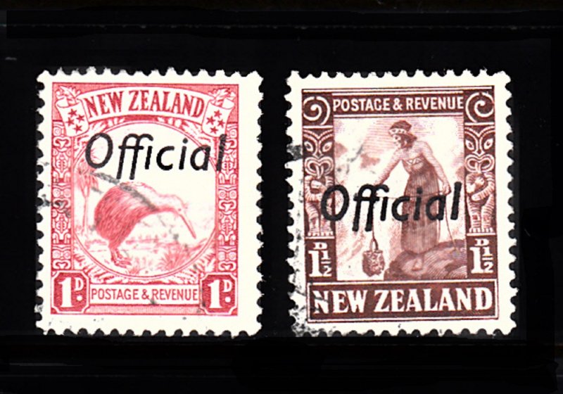 NEW ZEALAND SC# O58, O59 OFFICIAL STAMPS - USED - SALE TO A USA ADDRESS ONLY