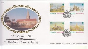 Jersey 1992 Christmas on Benham Silk FDC