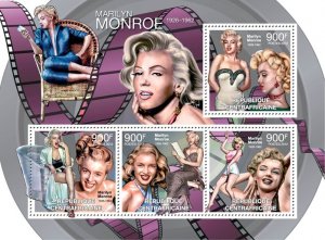 C A R - 2012 - Marilyn Monroe - Perf 4v Sheet - Mint Never Hinged