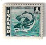 ICELAND SCOTT#217 1939 1e CODFISH - MH