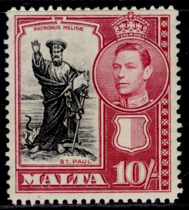 MALTA GVI SG231, 10s black & carmine, M MINT. Cat £19.