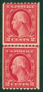 EDW1949SELL : USA 1916 Scott #487 Line pair Mint NH PO Fresh PSAG Cert. Cat $275 