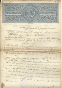 INDIA LEGAL DOCUMENT 8 ANNAS  1894 - B14