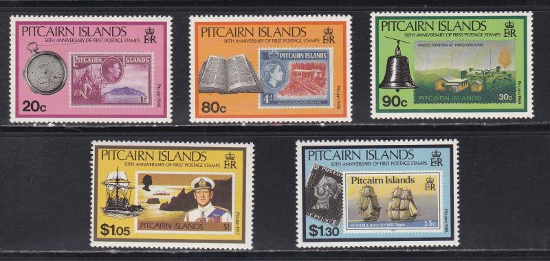 Pitcairn Islands # 338-342, Pitcairn's 1st Stamps 50th Anniv. Mint NH, 1/2 Cat.