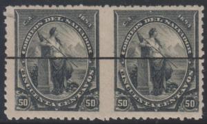 EL SALVADOR 1894 LIBERTY Sc 99 PAIR, VERTICALLY IMPERF SPECIMEN MINT SCARCE