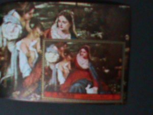 ​AJMAN-1972 CHRISTMAS-PEACE IN THE WORLD-VIRGINS & THE CHILD-CTO S/S VF