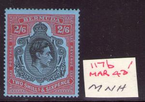 BERMUDA GEORGE VI SG117b March 43 Ptg. Superb MNH condition.