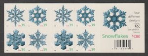 U.S. Scott Scott #4108b Snowflake Stamps - Mint NH Booklet Pane