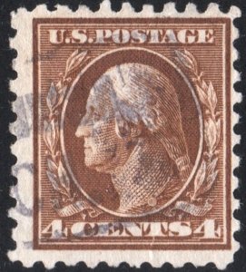 SC#427 4¢ Washington Single (1914) Used