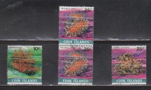 COOK ISLANDS 4 Used Stamps With Coral