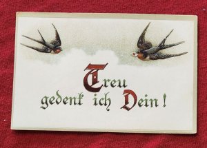 German Deutsches Reich color art Postcard I remember you faithfully