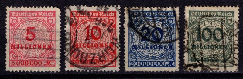 Germany 1923 Weimar Republic Definitives, Part Set [Used]