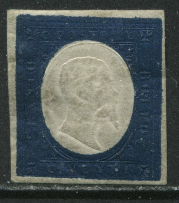 Sardinia 1854 20¢ indigo mint no gum 