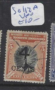 NORTH BORNEO (P3012BB)  4C/5C BIRD SG 112A  VFU