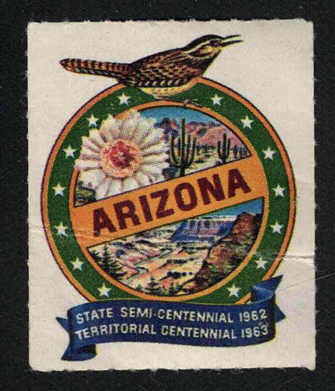 1962 Arizona Semi-Centennial & 1963 Territorial Centennial Poster Stamp