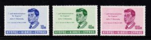 Album Treasures Cyprus Scott # 251-253, 253a Kennedy Set & SS Mint Hinged