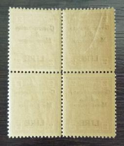 1942 MONTENEGRO-WWII-ITALY-TYPICAL OVP. ERROR ''MONTENEGEO''-BLOCK OF 4 R! J3