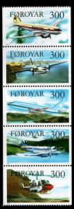 FAROE ISLANDS Scott 134-138a MNH** 1985 Aircraft booklet pane CV$14