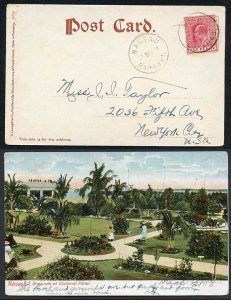 Bahamas 1909 Colour Postcard to the US