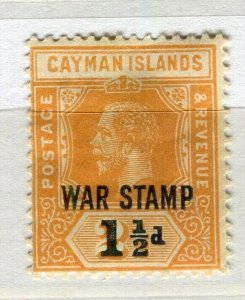 CAYMAN ISLANDS; 1916 early GV WAR STAMP issue surcharged 1.5d value