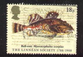 Bull-rout Fish, Great Britain stamp Used