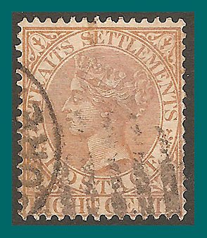 Straits Settlements 1882 Queen Victoria, 8c used  #49,SG52