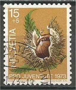 SWITZERLAND, 1973, used, 15c+5c, Chestnut  Scott B418