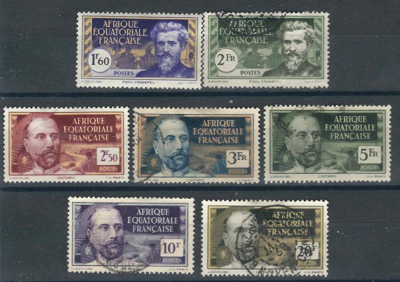 French Equatorial Africa 7 Different Hi Values M/U VF 1937-40 SCV $11.25