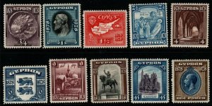 CYPRUS SG123/32 1928 ANNIVERSARY SET MTD MINT